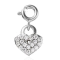 Moissanite Heart Charm in Platinum Over Sterling Silver 0.33 ctw - Sticky add to cart bar