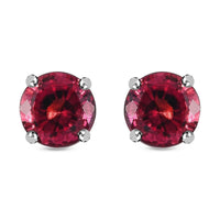 Rhapsody 950 Platinum AAAA Ouro Fino Rubellite Solitaire Stud Earrings 2.10 ctw