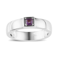 Bolivian Amethyst Solitaire Ring in Platinum Over Sterling Silver (Size 6) 0.15 ctw