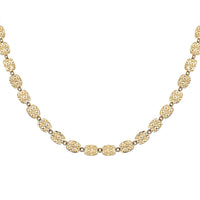 10K Yellow Gold Diamond-cut Oval Link Necklace 18 Inches 3.37 Grams