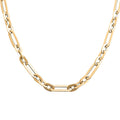 Italian 10K Yellow Gold Alternate Paper Clip Chain Necklace 18 Inches 3.79 Grams - Sticky add to cart bar
