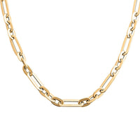Italian 10K Yellow Gold Alternate Paper Clip Chain Necklace 18 Inches 3.79 Grams