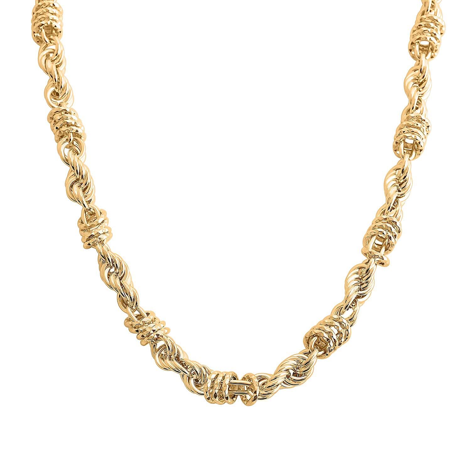 Torchon Italian 14K Yellow Gold Link Necklace (24 Inches) (12.35 g)