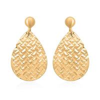 Italian 10K Yellow Gold Diamond-cut Drop Earrings (1.2 g)