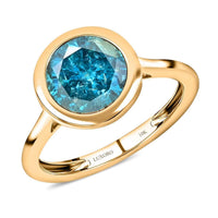 Luxoro 10K Yellow Gold Blue Diamond Ring 2.50 ctw