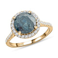 Luxoro 10K Yellow Gold Blue Diamond and G-H I3 Diamond Ring (Size 8.0) 3.50 ctw - Sticky add to cart bar
