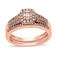 Doorbuster Natural Champagne Diamond Stackable Ring in Vermeil Rose Gold Over Sterling Silver (Size 10.0) 0.50 ctw