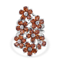 BVI Doorbuster Yellow and White Zircon Floral - Ring in Platinum Over Sterling Silver (Size 5.0) 7.90 ctw