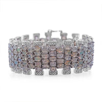 Ethiopian Welo Opal Bracelet in Platinum Over Sterling Silver (6.50 In) 20.90 ctw