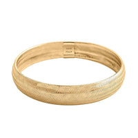 Italian 10K Yellow Gold Adjustable Mesh Bangle Bracelet 2.40 Grams
