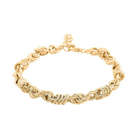 Abbracci Italian 10K Yellow Gold Diamond-Cut Rope Bracelet (7.00-8.00In) 5.25 Grams