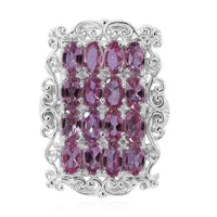 Doorbuster Shade of Green Tourmaline, White Zircon Elongated Ring in Platinum Over Sterling Silver (Size 8.0) 3.85 ctw