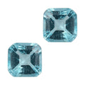 Asscher Cut Madagascar Paraiba Apatite Set of 2 (Oct 5X5 mm) 1.19 ctw - Sticky add to cart bar