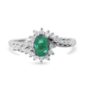 Premium Montepuez Ruby and White Zircon Floral Bypass Ring in Platinum Over Sterling Silver 1.00 ctw - Sticky add to cart bar