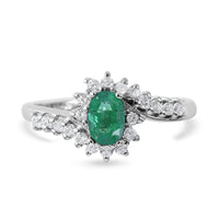 Premium Montepuez Ruby and White Zircon Floral Bypass Ring in Platinum Over Sterling Silver 1.00 ctw