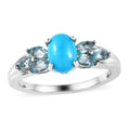 Sleeping Beauty Turquoise and Madagascar Paraiba Apatite Ring in Platinum Over Sterling Silver (Size 10.0) 1.25 ctw - Sticky add to cart bar