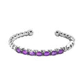 African Amethyst Cuff Bracelet in Stainless Steel (6.50 In) 5.35 ctw - Sticky add to cart bar