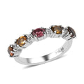 Multi-Tourmaline, White Zircon Ring in Stainless Steel (Size 10.0) 0.90 ctw - Sticky add to cart bar