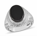 Black Onyx Solitaire Ring in Stainless Steel (Size 10.0) 4.35 ctw - Sticky add to cart bar