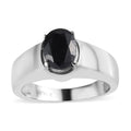 Midnight Sapphire Solitaire Men's Ring in Stainless Steel 2.50 ctw - Sticky add to cart bar