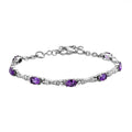 African Amethyst Bracelet in Stainless Steel (6.50-8.0In) 2.65 ctw - Sticky add to cart bar