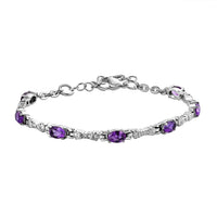 African Amethyst Bracelet in Stainless Steel (6.50-8.0In) 2.65 ctw