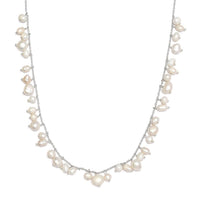 White Freshwater Pearl Necklace (20 Inches) in Sterling Silver