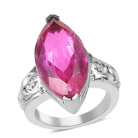 Radiant Orchid Quartz (Triplet) Solitaire Ring in Stainless Steel (Size 10.0) 10.50 ctw