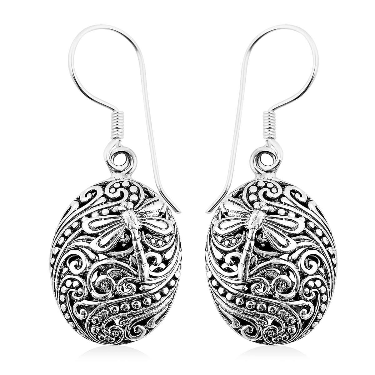 Bali Legacy Sterling Silver Dragonfly Earrings 6 Grams