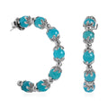 TLV Amazonite Half Hoop Earrings in Silvertone 54.50 ctw - Sticky add to cart bar