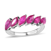 Premium Montepuez Ruby Band Ring in Platinum Over Sterling Silver (Size 10) 1.60 ctw