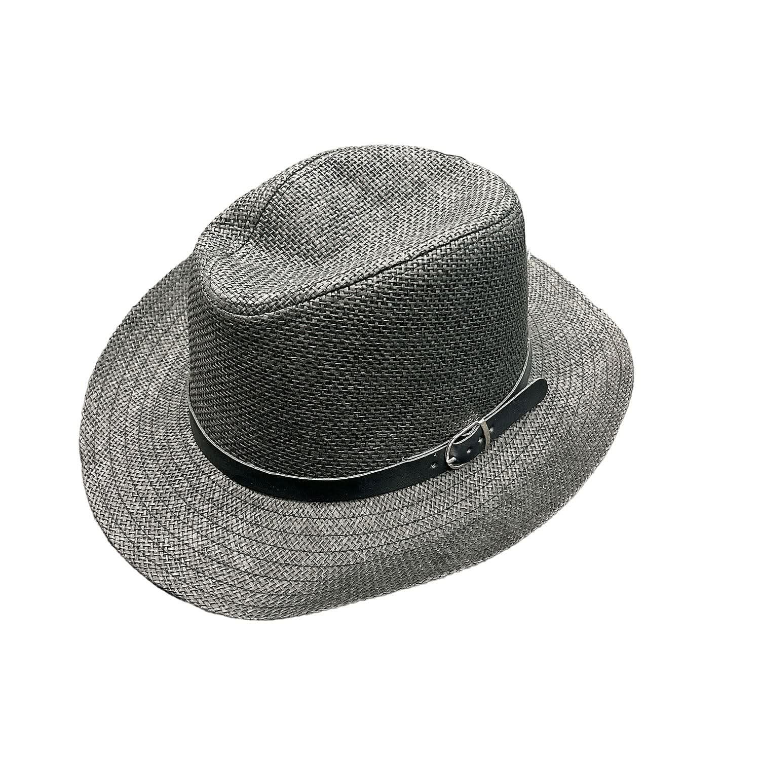 Freestyles US Unisex Foldable UV Protected Wide Brim Belt Buckle Fedora Hat - Black