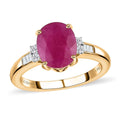 Luxoro 14K Yellow Gold AAA Montepuez Ruby, Diamond (G-H, I2) (0.20 cts) Ring (Size 6.0) 3.20 ctw - Sticky add to cart bar