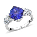 Certified and Appraised Rhapsody 950 Platinum AAAA Tanzanite and E-F VS Diamond Ring 5.75 Grams 3.75 ctw - Sticky add to cart bar