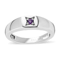 African Amethyst Solitaire Ring in Platinum Over Sterling Silver - Sticky add to cart bar