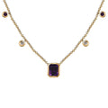 Premium Moroccan Amethyst and Multi Gemstone Necklace 18 Inches in Vermeil Yellow Gold Over Sterling Silver 5.35 ctw - Sticky add to cart bar