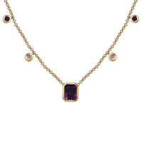 Premium Moroccan Amethyst and Multi Gemstone Necklace 18 Inches in Vermeil Yellow Gold Over Sterling Silver 5.35 ctw