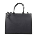 MC Saffiano Black Faux Leather Tote Bag (16"x6.5"x12") - Sticky add to cart bar