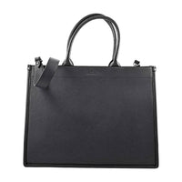MC Saffiano Black Faux Leather Tote Bag (16"x6.5"x12")