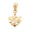 Made in America 10K Yellow Gold Faith, Hope, Love Pendant - Sticky add to cart bar