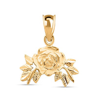 Made in America 10K Yellow Gold Rose Pendant