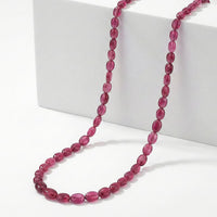 Certified & Appraised Rhapsody 950 Platinum AAAA Ouro Fino Rubellite Beaded Necklace 18 Inches 70.00 ctw