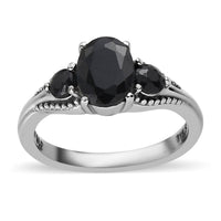 Midnight Sapphire Ring in Stainless Steel 2.15 ctw