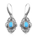 Bali Legacy Sleeping Beauty Turquoise Fish Hook Earrings in Sterling Silver 2.10 ctw - Sticky add to cart bar