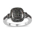 Green Diamond Cluster Ring in Platinum Over Sterling Silver (Size 10.0) 0.50 ctw - Sticky add to cart bar