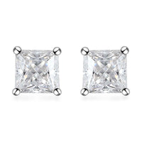 Moissanite Solitaire Stud Earrings in Platinum Over Sterling Silver 1.35 ctw