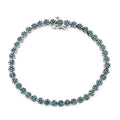 Blue Diamond Bracelet in Platinum Over Sterling Silver (7.25 In) 3.00 ctw - Sticky add to cart bar