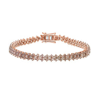 Natural Champagne Diamond Bracelet in Vermeil Rose Gold Over Sterling Silver (7.50 In) 5.00 ctw