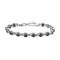 Thai Black Spinel 3.35 ctw Bracelet in Stainless Steel (6.50-8.0In) - Sticky add to cart bar