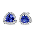 Certified & Appraised Rhapsody 950 Platinum AAAA Tanzanite and E-F VS Diamond Stud Earrings 4.75 Grams 4.00 ctw - Sticky add to cart bar